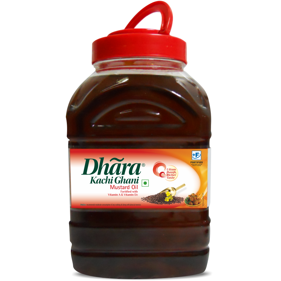 Dhara Kachi Ghani Mustard Oil 2Ltr Jar