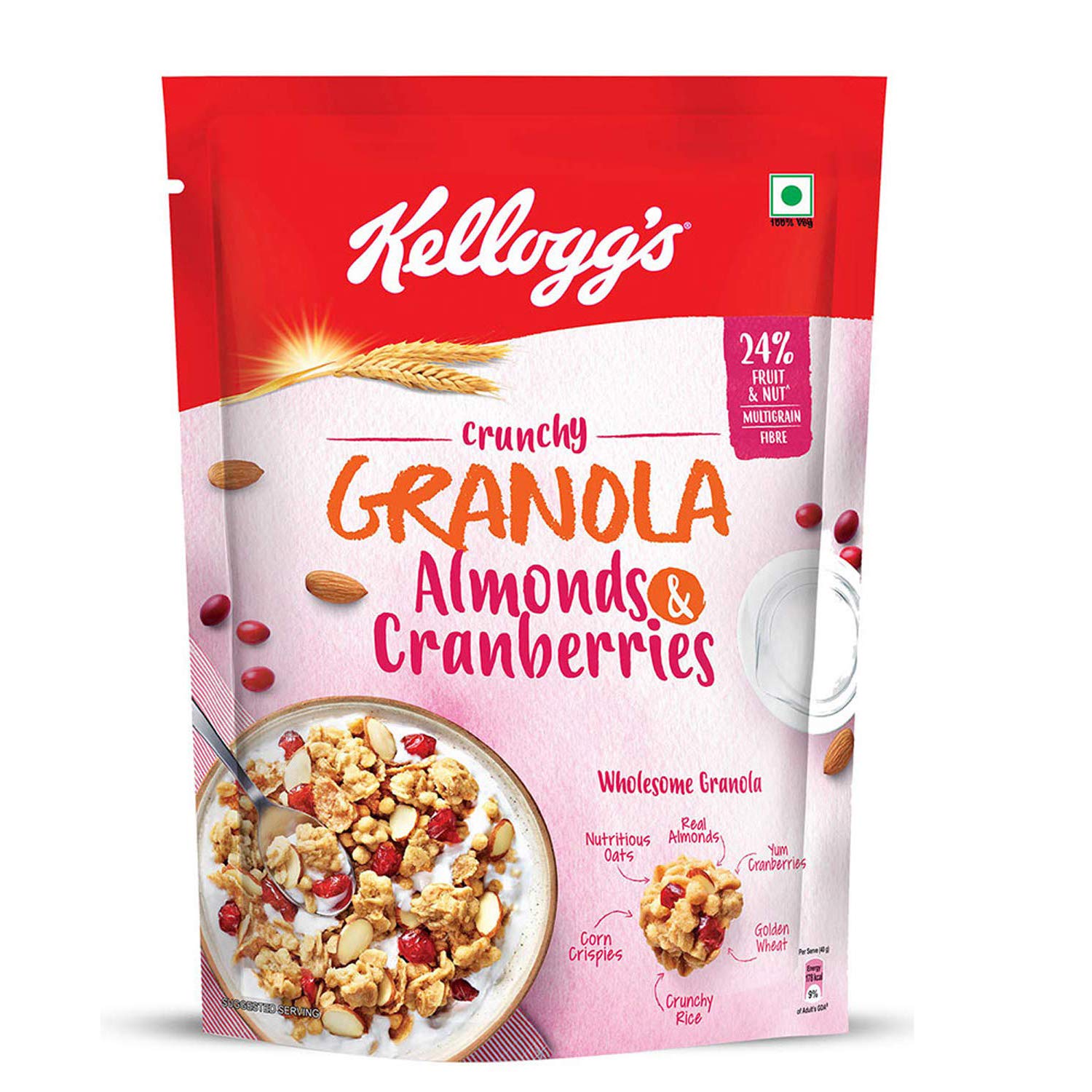 Kelloggs Crunchy Granola Almonds and Cranberries 460g