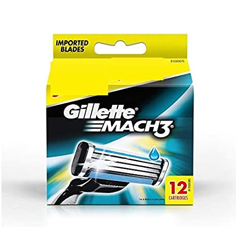 Gillette Mach 3 Manual Shaving Razor Blades 12 Cart