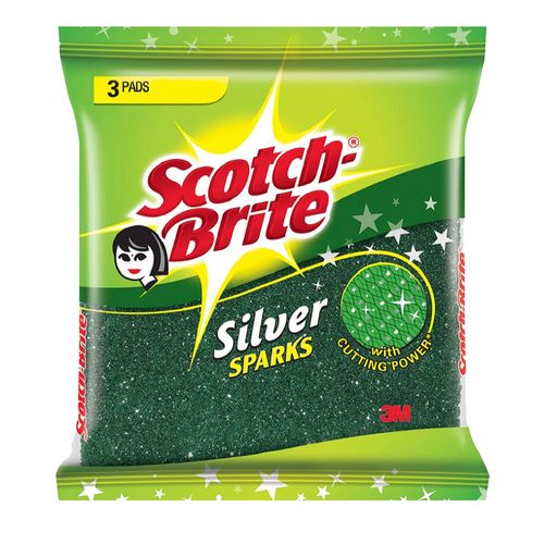 Scotch Brite Silver Sparks Scrub Pad 3pcs