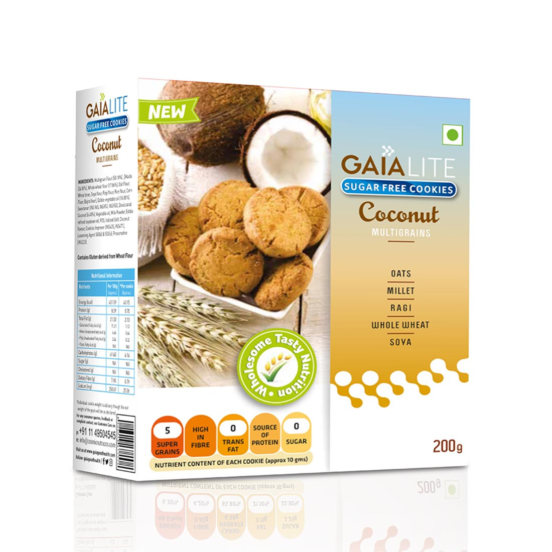 Gaia Lite Sugar Free Coconut Cookies 200g