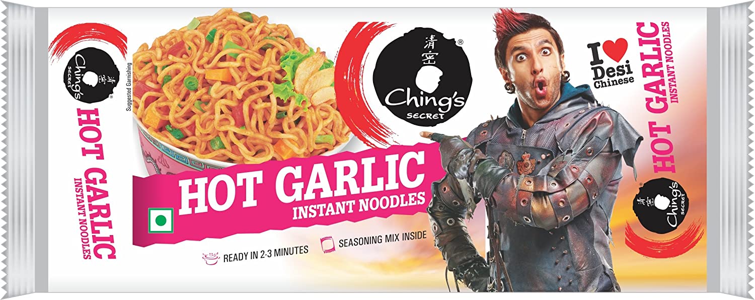 Chings Secret Instant Noodles Hot Garlic 240g