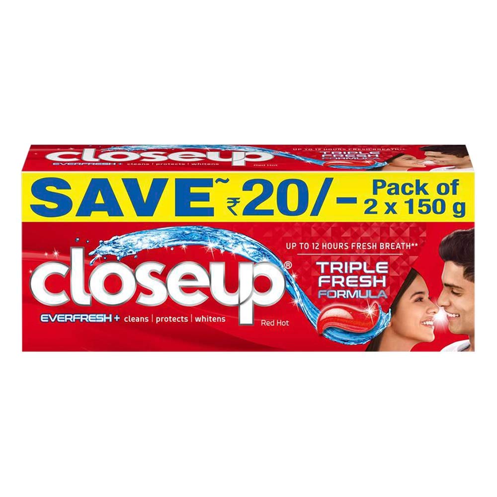 Closeup Ever Fresh Red Hot Gel Toothpaste 150g+150g