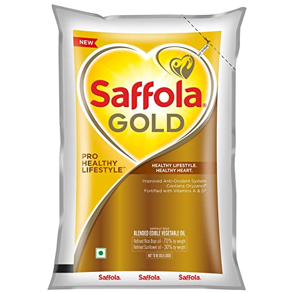 Saffola Gold Pro Healthy Lifestyle Edible Oil Pouch 1Ltr