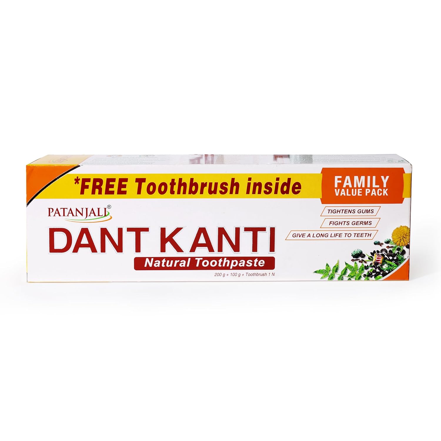 Patanjali Dant Kanti Natural Toothpaste Value Pack 300g