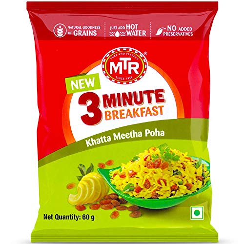 MTR 3 Minute Breakfast Khatta Meetha Poha Pouch 60g
