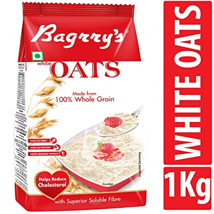 Bagrrys White Oats Whole Grain 1kg Pouch