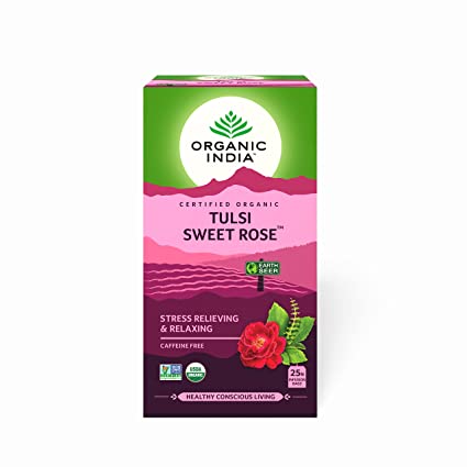 Organic India Tulsi Sweet Rose 25 Tea Bags