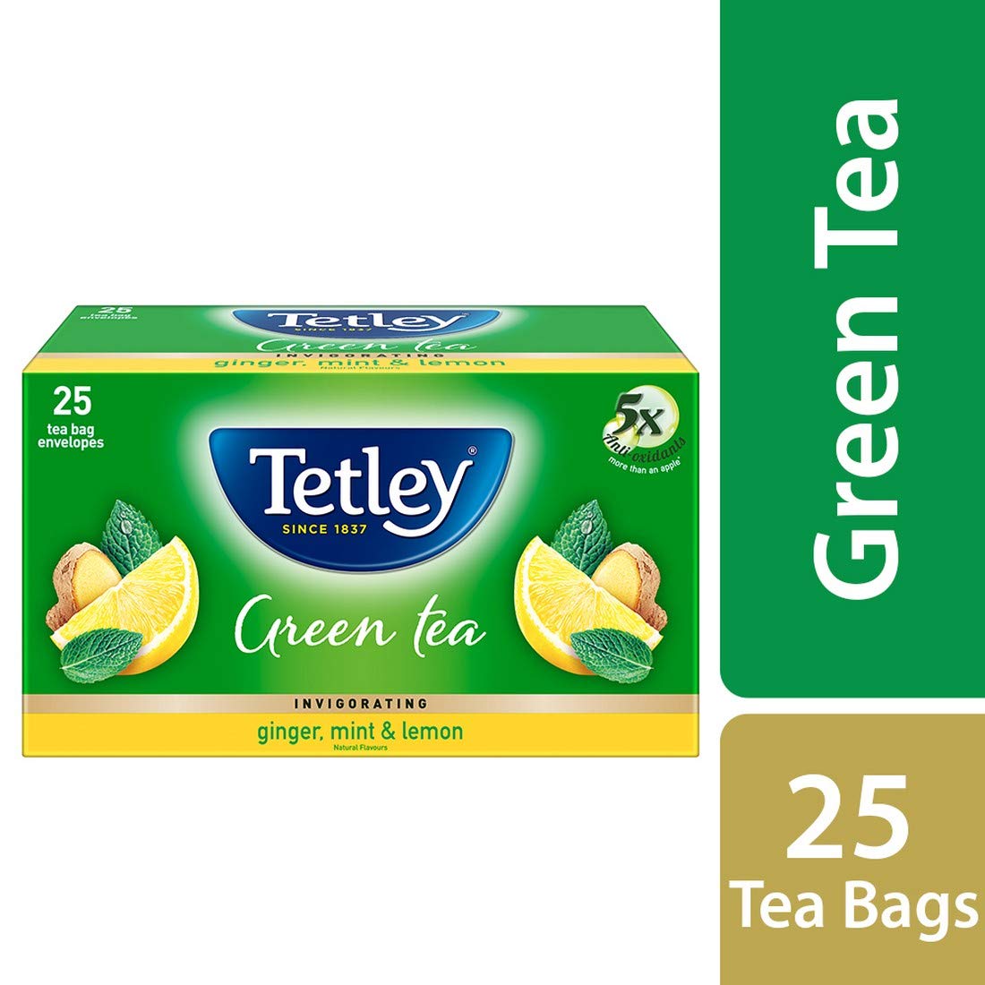 Tetley Green Tea Bags Ginger Mint Lemon 25 Tea Bags