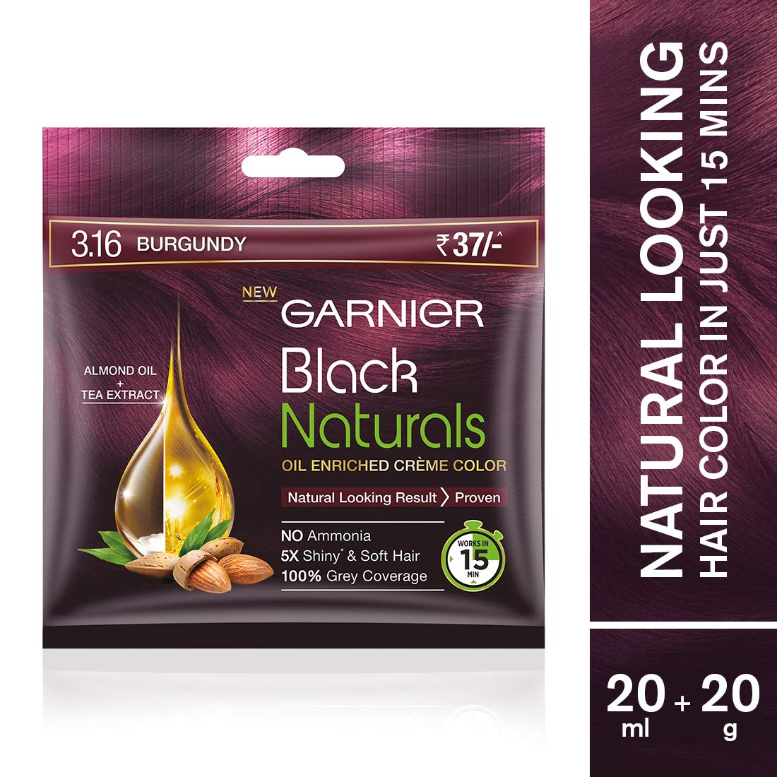 Garnier Black Naturals Burgundy 3.16 20ml+20g