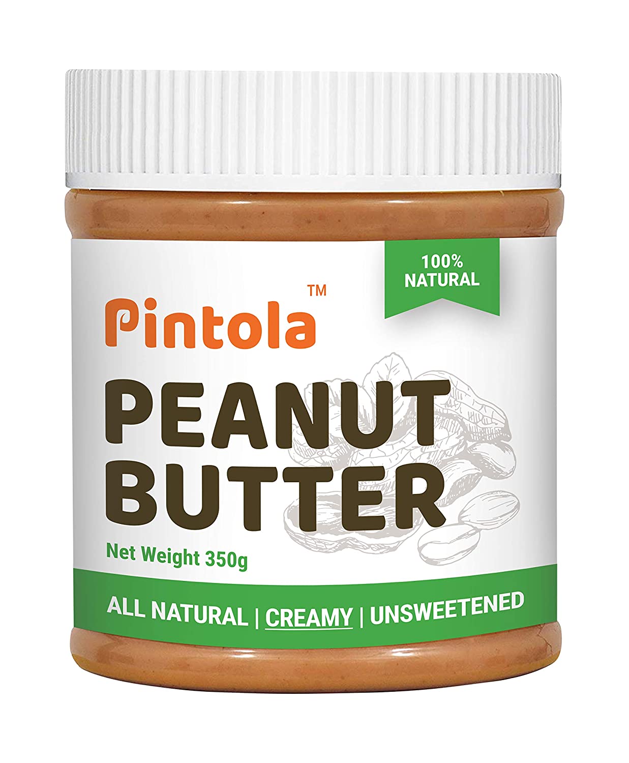 Pintola Peanut Butter All Natural Creamy Unsweetened 350g