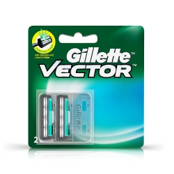 Gillette Vector plus Manual Shaving Razor Blades 2 Cartridge