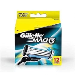 Gillette Mach 3 Manual Shaving Razor Blades 12 Cart