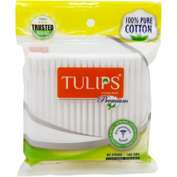 Tulips Premium Cotton Swaps 80Pcs