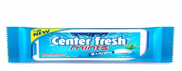 Center Fresh Mint Sugarfree Peppermint Flavour 3.6g