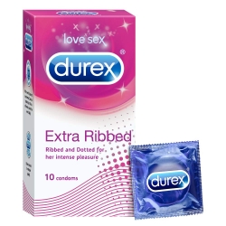 Durex Condoms Extra Ribbed 10Pcs