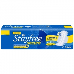 Stayfree Secure Cottony Soft Cover Regular 6Pcs