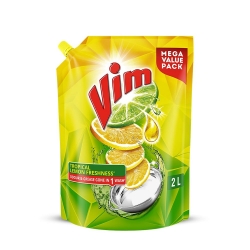 Vim With Power Of Lemons Diswash Liquid 1.5Ltr Pouch