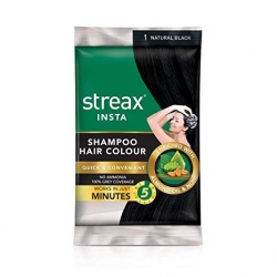 Streax Insta Shampoo Hair Colour 1 Natural Black 1Pcs