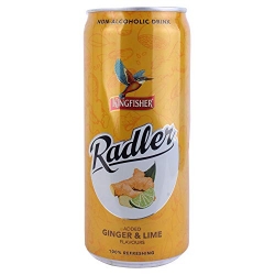 Kingfisher Radler Non Alcoholic Malt Drink Ginger & Lime 300ml Can