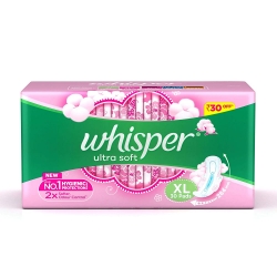 Whisper Ultra Soft Air Fresh Sanitary Pads Xl 30 Pads