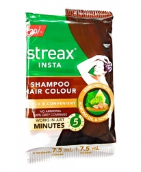 Streax Insta Shampoo Hair Colour 4 Natural Brown 1Pcs