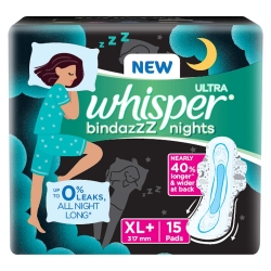 Whisper Bindazzz Nights XL+ 15Pads