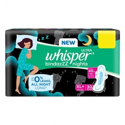 Whisper Bindazzz Nights Xl+ 30 Pads