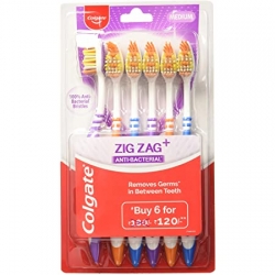 Colgate ZigZag Anti Bacterial Soft Toothbrush Pack Of 6Pcs