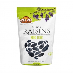 20-20 Black Raisins Seed Less 250g