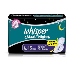 Whisper Maxi Nights XL Wings 15 Pads